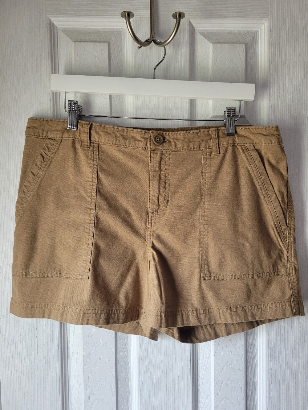 Patagonia Women's Stretch All-Wear Shorts 4" Khaki Organic Cotton Size 12